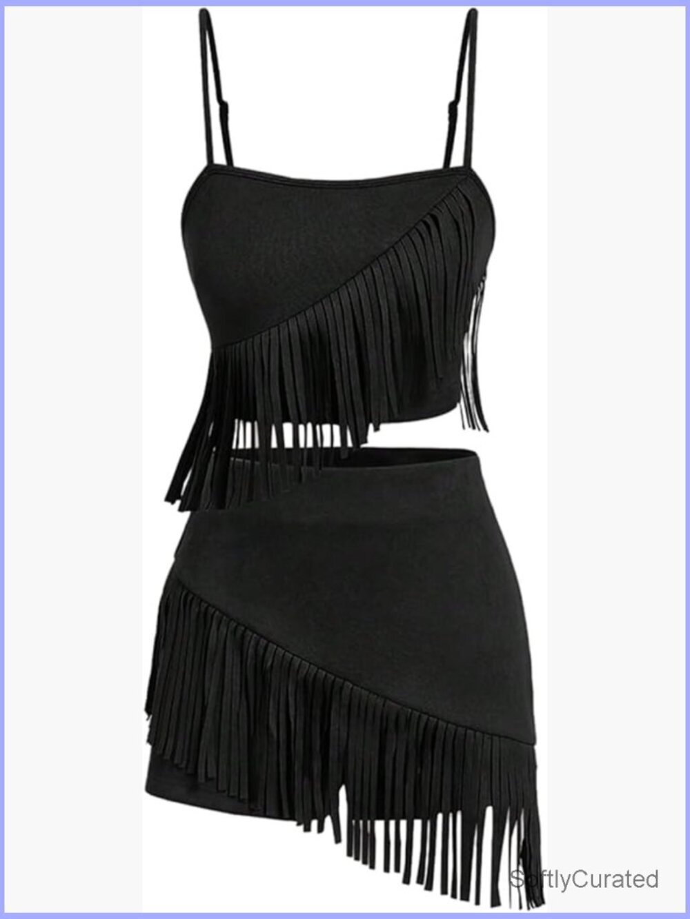 Fringe Cami Top and Shorts Cowgirl 2 Piece Summer Outfit Set